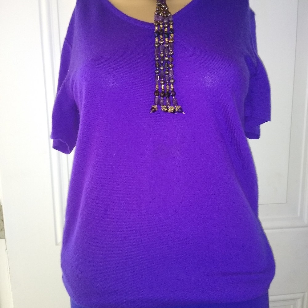 ESCADA S 36 2 PC 100% CASHMERE  SWEATER CARDIGAN SET M - Picture 5 of 9